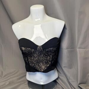Bebe Size Small Black Lace Corset Whimsygoth Witchy Y2K Coquette